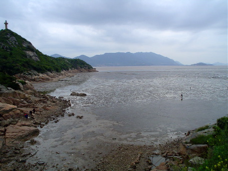 Looking westward at low tide
